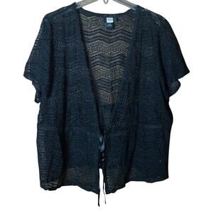 Vintage Studio 1940 Fashion Bug 22/24 3x Black Lace Overlay Cardigan Cover up